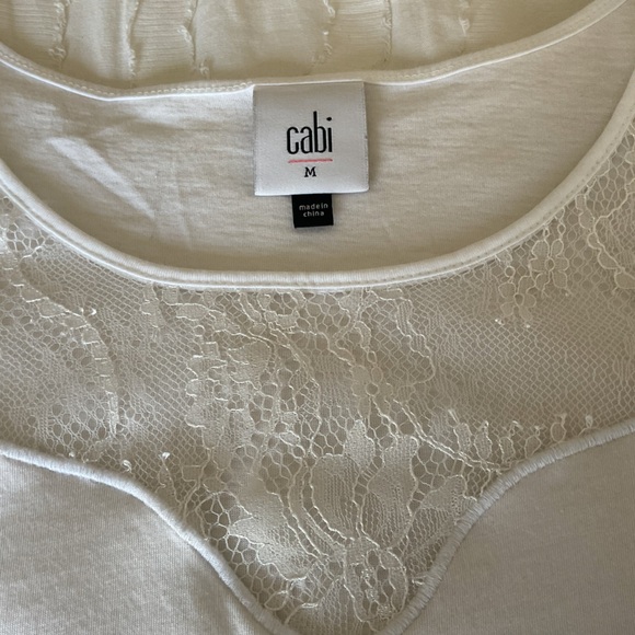 CAbi Flirt Tee White Fitted Short Sleeve Blouse - Picture 5 of 11